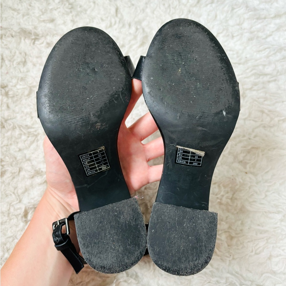 forever 21 black ankle strap block heels - Picture 7 of 9